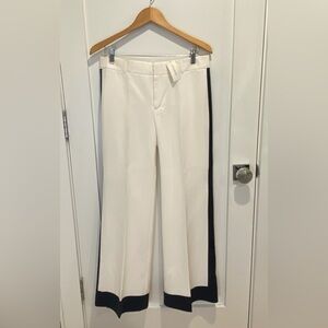 Banana Republic White Wide Leg Pants with Black Trim